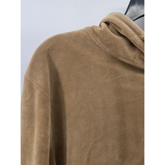ROMA CONCEPTS By ROSEE Women's Brown Faux Suede Pullover Cropped Hoodie SZ M - Picture 4 of 11